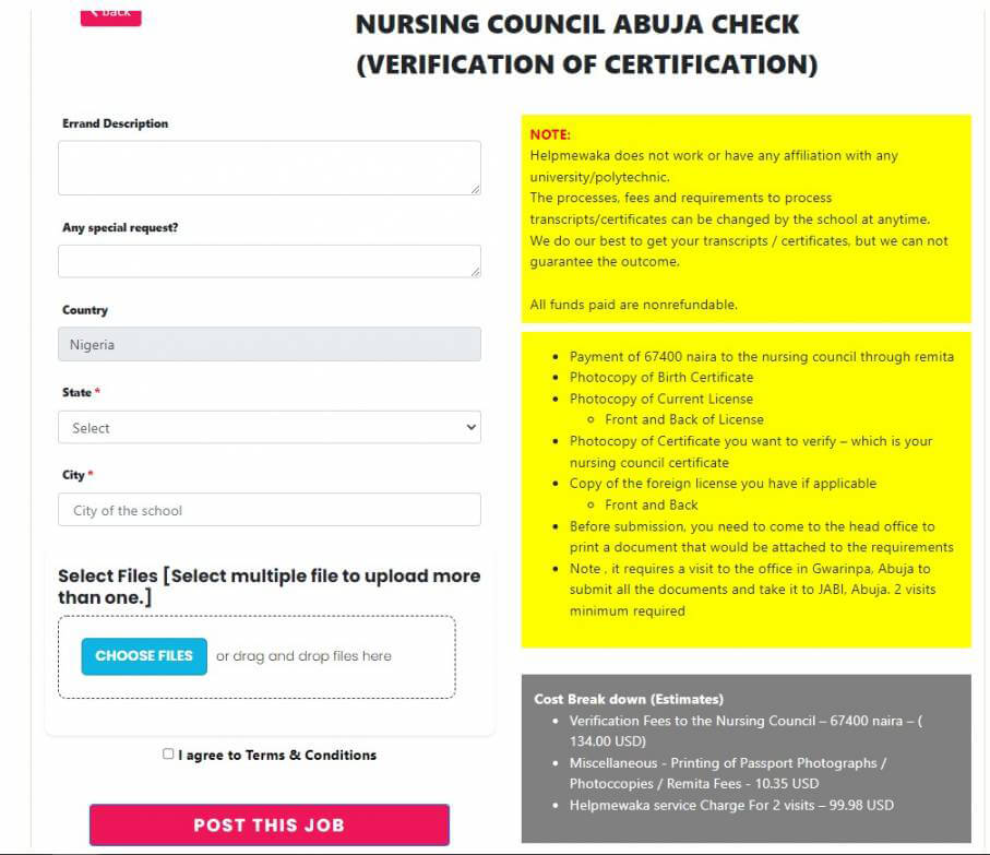 nursing licence verification abuja